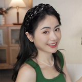 4.5-5CM Stunning Wide Women Headpiece Satin Cloth Braided Headbands for Woman Ladies Daily Shopping Party Head Hoop Accessories