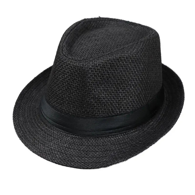 Children Kids Summer Beach Straw Hat Jazz Panama Trilby Fedora Hat Gangster Outdoor Breathable Hats Girls Boys Sunhat