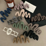 2023 New Trendy Curve Matt Hair Claw Clip Large Shark Crab Hair Clips Women Hair Accessories INS Female Back of Head Hairpin