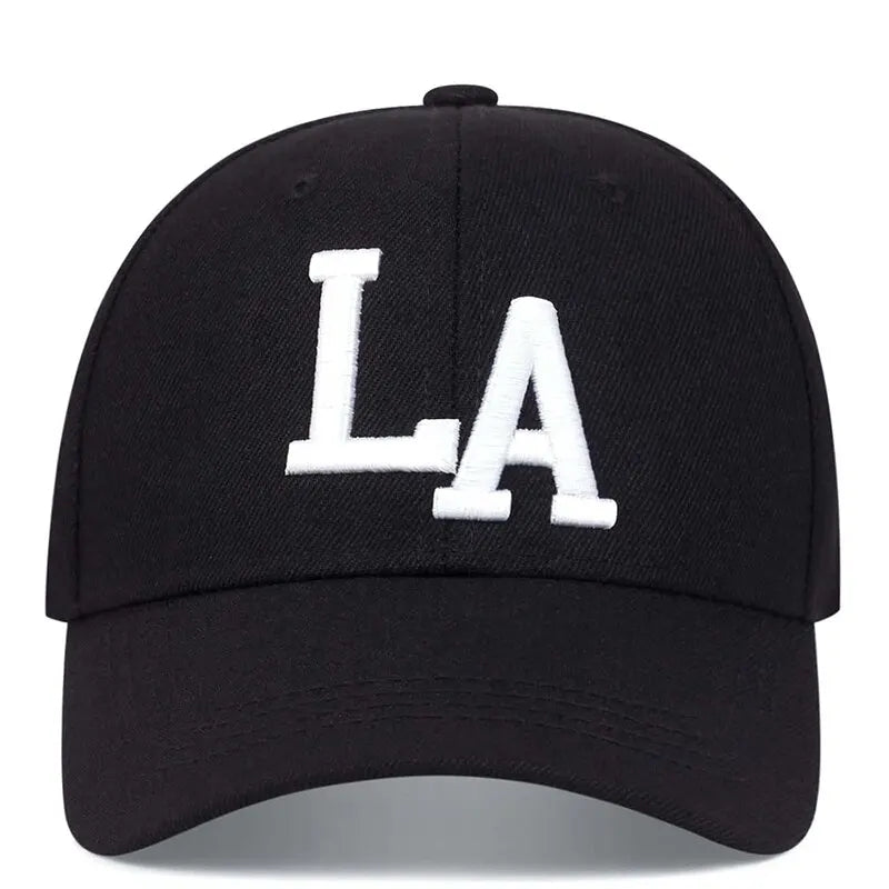Unisex LA Leter Embroidery Snapback Baseball Caps Spring and Autumn Outdoor Adjustable Casual Hats Sunscreen Hat