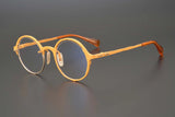 53160 Retro round pure titanium handmade glasses frame men and women irregular high-end optical frames