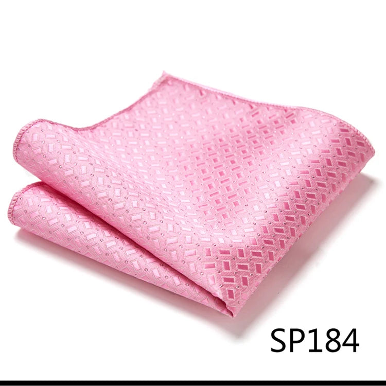 Pocket Square Handkerchief Nice Handmade Woven 100% Silk Hanky Pocket Square Printed  hombre Pink Office Clothing accessories