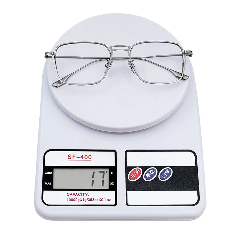 American Design Men Square Frames Handmade Retro Pure Titanium Glasses Thick Edges Business Eyeglasses Suitable for Large Faces