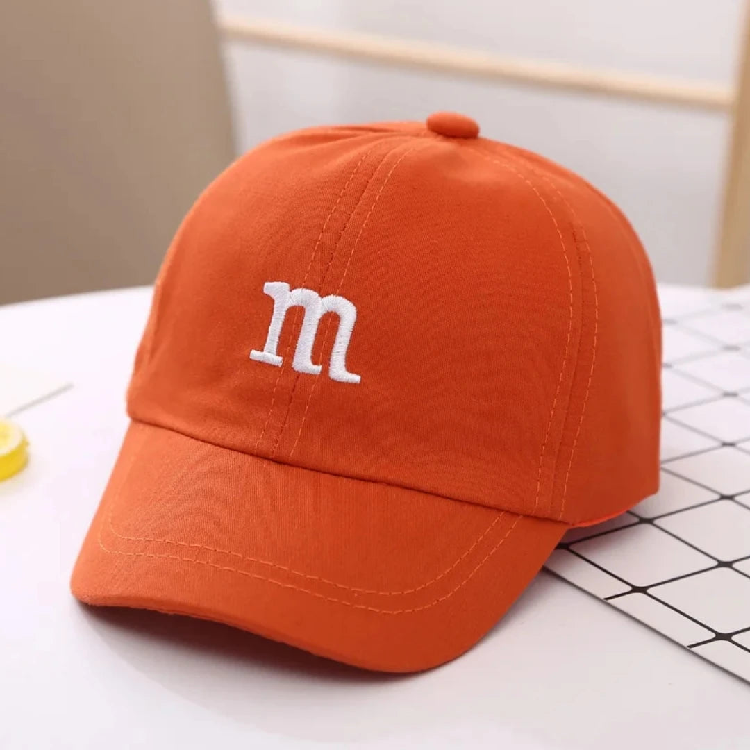 Girls Boy Adjustable Hat Children's Kid Baseball Cap Sunscreen Baby Hat Hip Hop M Letter Embroidered Kids Caps 1-6-8-12-15 Years