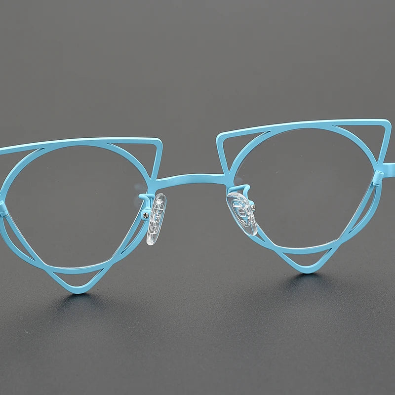 Ultra Light Pure Titanium Inverted Triangle Glasses Frame Female New Multi-color Personality Myopia Reading Prescription Eyewear