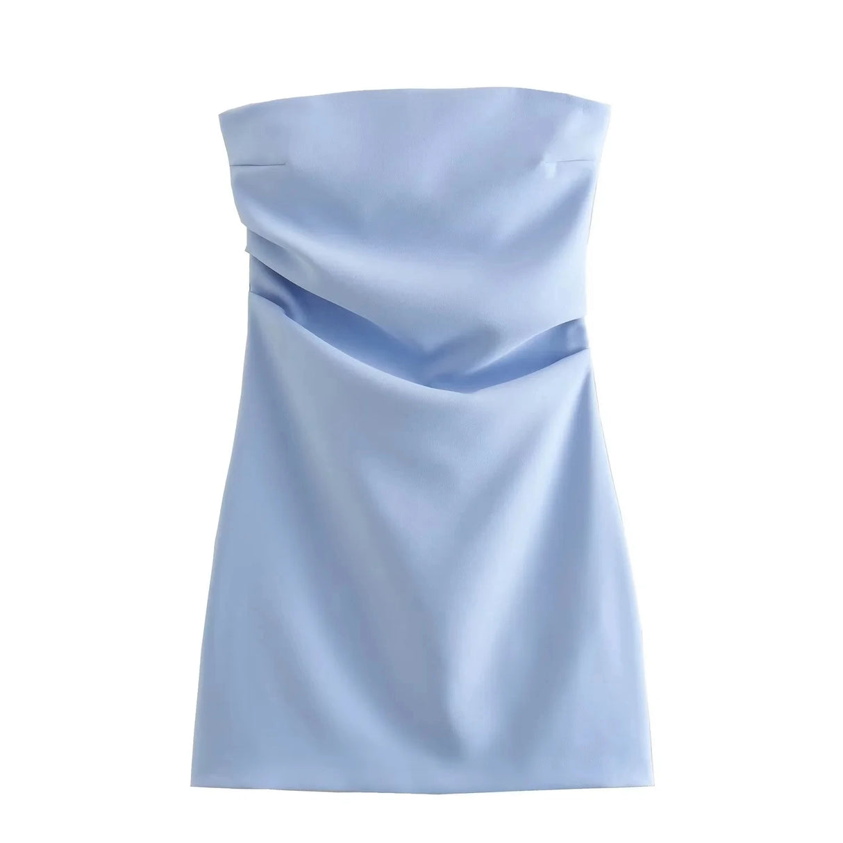 Robe TRAF pour femme, épaules dénudées, corset, courte, froncée, dos nu, bleu, noir, blanc, robe moulante sexy pour femme, robes de soirée