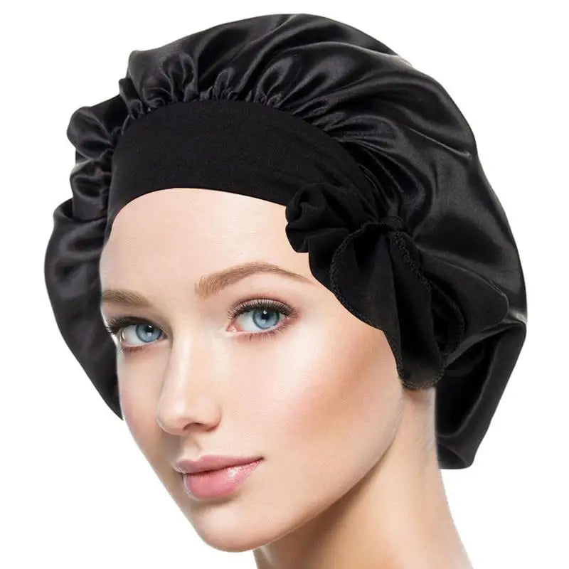 Women Satin Solid Sleeping Hat Night Sleep Caps Hair Care Bonnet Nightcap For Women Men Unisex Caps Bonnet De Nuit Shower Turban