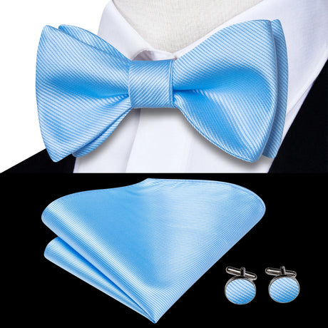 Dropshipping Jacquard Silk Mens Self Bow Tie Hanky Cufflinks Set Male Butterfly Knot Bowtie Wholesale for Male Wedding Business