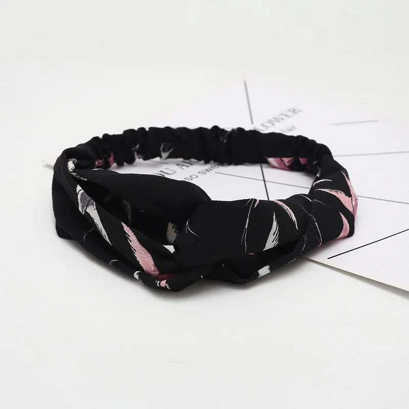Women Headband New Fashion Hair Bands Bohemian Cross Elastic Hair Band For Ladies Black Purple Female Head band Hair Accessories