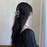 Y2K Liquid Metal Butterfly Hair Claw Hairpin 2024 Trendy NEW Design Irregular Hollowed HairClip Women Headwear Accessories
