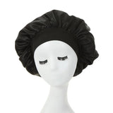High Elastic Satin Solid Sleeping Hat 1Pcs Hair Care Bonnet Nightcap Multi-color Reusable Women Home Sleeping Cap Accessories