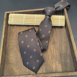 New Fashion Brown Neckties For Men Women Casual Block Striped Neck Ties College Student Uniform JK Neckwear Daily Suit Cravat