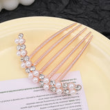 Elegant Pearl Hair Combs Hairpin Women Luxury Crystal Bun Decor Wedding Bridal Hair Claw Clips Hair Jewelry Accessories
