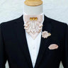 Original Fashion Tassel Rhinestone Bow Tie British Business Banquet Dress Collar Flowers Men's Wedding Bow-tie Brooch 3 Pcs Set