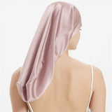 100% Mulberry Silk Sleep Cap for Long & Curly Hair Nightcap with Adjustable Hair Wrap for Woman