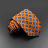 Men's Fashion Silk Tie 7.5cm Soft Novelty Necktie Blue Green Orange Color Ties For Men Dot Floral Bowtie Wedding Business Gift