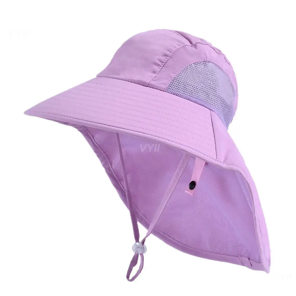 Boys Sunscreen Hat With Large Brim Shawl Versatile Fisherman Hat Hat Childrens Hat Sunscreen Durable Summer Sun Summer