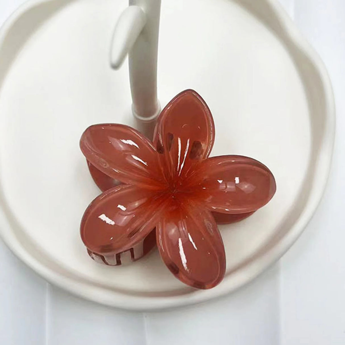 Gradient Frangipani Hair Clip 1PC Plumeria Hairpin Ins Style Ponytail Holder Barrette Sweet Shark Claws Party Hair Accessories