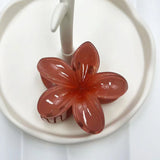 Gradient Frangipani Hair Clip 1PC Plumeria Hairpin Ins Style Ponytail Holder Barrette Sweet Shark Claws Party Hair Accessories