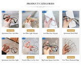 Fashion Design Blue Light Blocking Reading Glasses Men Women Folding Round Frame  Presbyopic Eyeglasses with Case  +1.0~4.0
