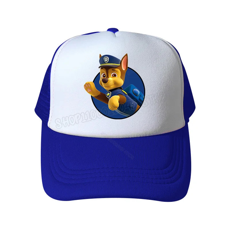 Paw Patrol Skye Kids Baseball Cap Marshall Rubble Girl Peak Cap Cartoon Boy Chase Rocky Mesh Cap Parent-child Summer Sunhat Gift