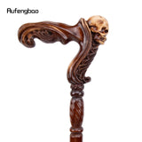 Skull Brown Wooden Fashion Walking Stick Decorative Vampire Cospaly Party Wood Walking Cane Halloween Mace Wand Crosier 93cm