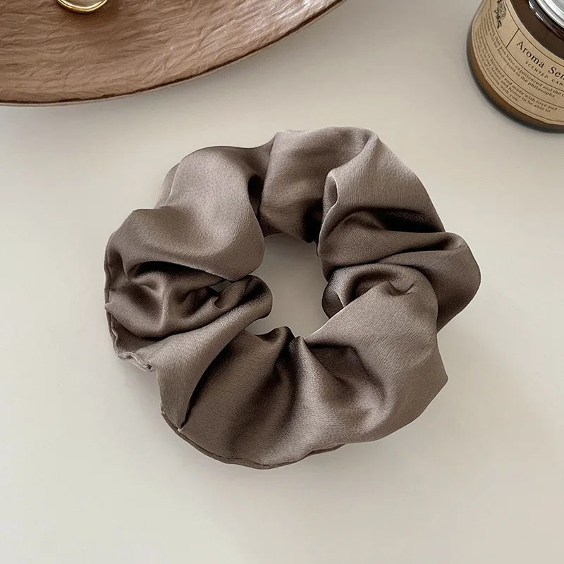 1pcs Women Silk Satin Scrunchies Korean Ladies Girls Korean Elastics Hair Band Ponytail Hold Hair Tie Satin Hair Accessories