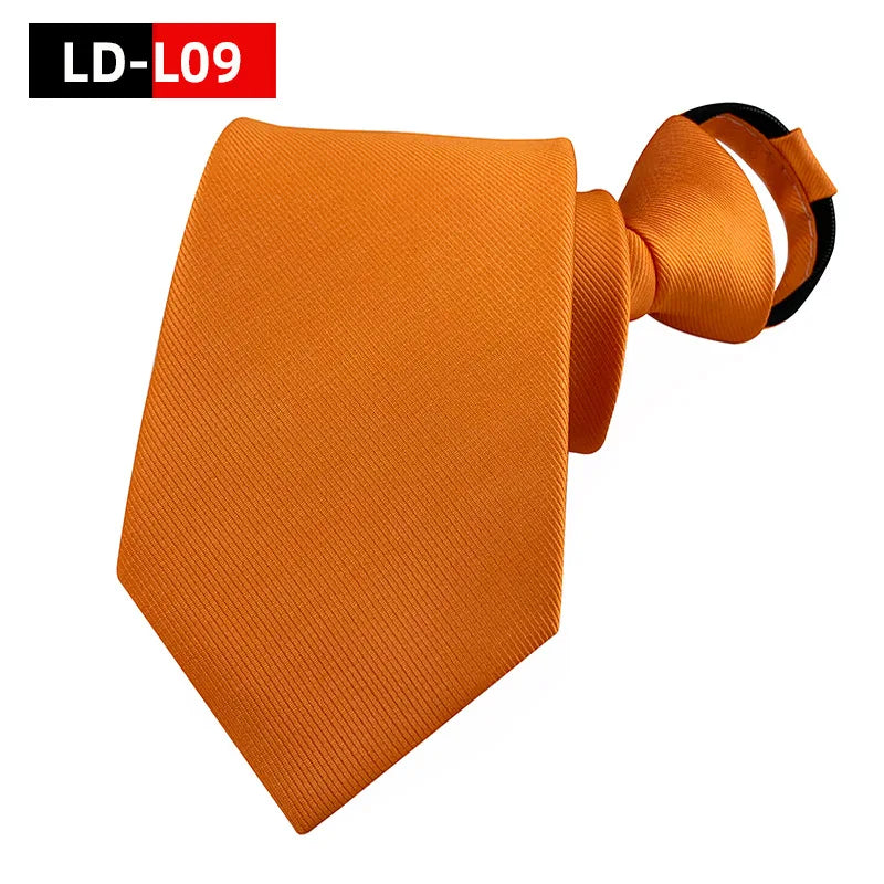 Solid Colors Necktie Zipper Tie 8cm Ties Business for Man Gravatas Handkerchief Bowtie Mens Wedding Shirt Accessories