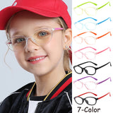 Blue Light Blocking Glasses for Kids Computer Glasses Silicone Frame Clear Lens Girl Boy Video Gaming Children Safety Eyewear