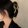 New Punk Geometric Metal Gold Silver Simple Hair Clip Claw for Women Trendy Large Crab Catches Clamp Korea Headwear Accessories