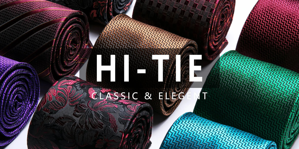 Hi-tie Teal Blue Paisley Gift Mens Classic Necktie Handkerchief Cufflink Set Business Party Wedding Tie For Men