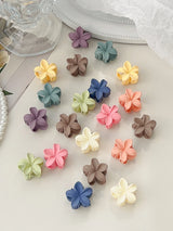 Mini Flower Hair Clips Pack for Women - Creaseless Styling Claw Clips for Bangs and Tiny Hair Styling