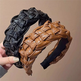 4.5-5CM Stunning Wide Women Headpiece Satin Cloth Braided Headbands for Woman Ladies Daily Shopping Party Head Hoop Accessories