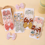 4Pcs/Set Sweet Hair Bows Hair Clip Children Lovely Bowknot Hair Pins for Baby Girls Hair Accessories Print Hollow Hairgripe Gift