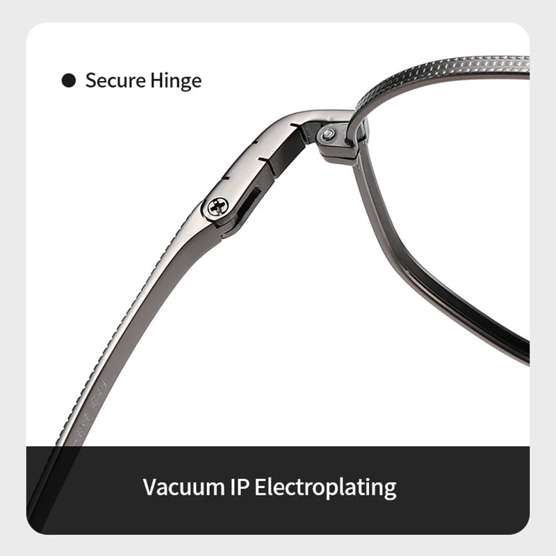 Trendy Men's Large size Titanium Frames Stylish, Double Bridge, Casual, Comfortable, Optical Prescription Eyewear for Men 07518