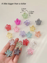 Mini Flower Hair Clips Pack for Women - Creaseless Styling Claw Clips for Bangs and Tiny Hair Styling