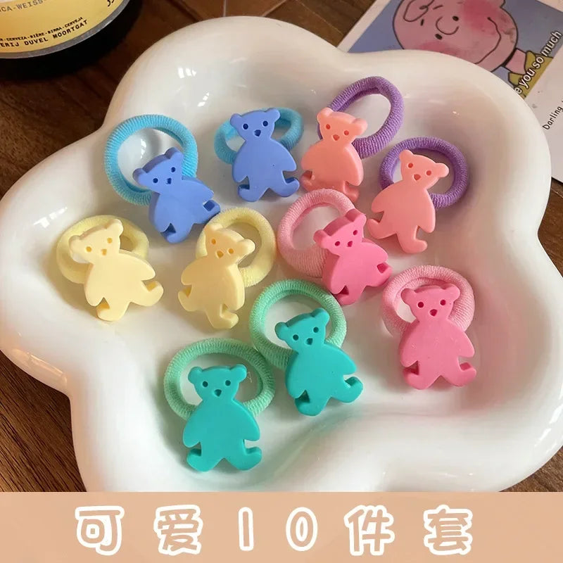 10pc Kids Girls Elastic Hair Bands Baby Hair Tie Rope Strap Rubber Bands Elastics Girls Tie Braids Hair Accessories
