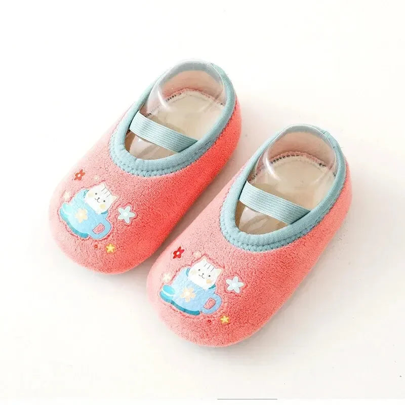 Baby Anti-slip Socks Newborn Warm Crib Floor Shoes with Rubber Sole for Children Boy Toddler Foot Girl Infant Cute Kids Slippers
