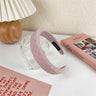 2022 Gentle Pink Womans Hairbands Girl Sweet Plush Wide Side Sponge Headband Hair Hoop Fashion Simple Solid Color Hair Accessory