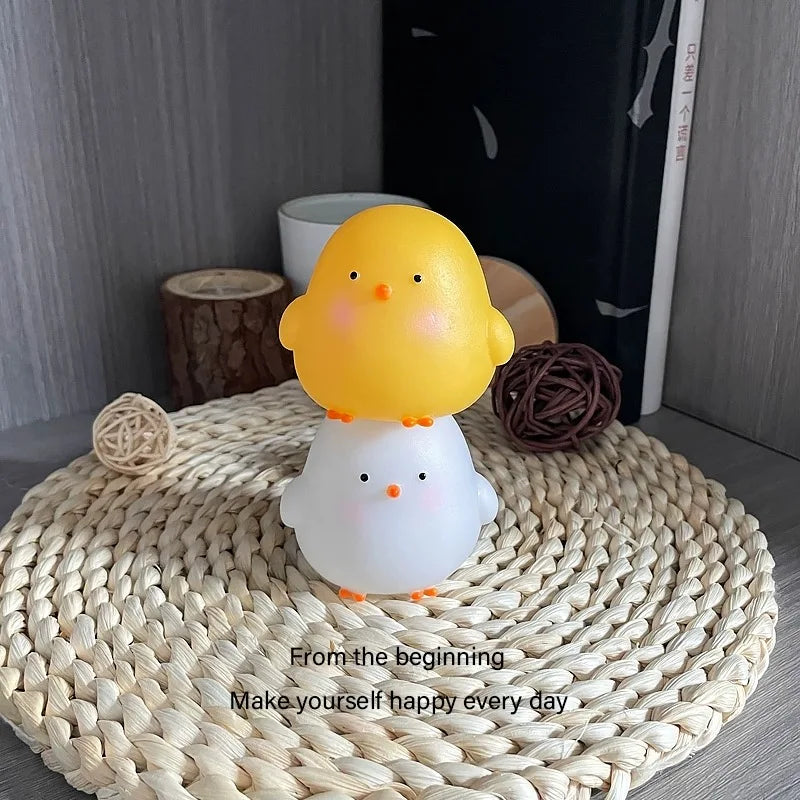 Cute Chicken Soft Lighting Small Night Light Bedside Lamp Decoration Bedroom Atmosphere Light Girl Children GIft