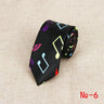 Classic Fashion Men's Skinny Tie Colorful Musical Notes Printed Piano Guitar Polyester 5cm Width Necktie Party Gift Accessory