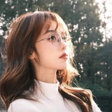 2024 Pure Titanium Frame Round Retro Fashion Men Women Eyeglasses Frame Anti-blue Light Glasses Designer Korean Glasses Frames