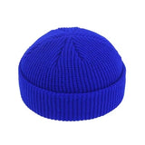 Unisex Autumn Warm Cap New Fashion Men's Beanie Winter Knit Hat Boy Skullcap Sailor Cap Cuffs Retro Navy Short Hat Solid Color
