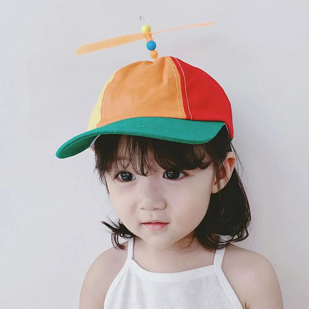 Bamboo Dragonfly Rainbow Sun Cap Funny Adventure Dad Hat Snapback Hat Helicopter Propeller Design for Kids Boys Girls Adult