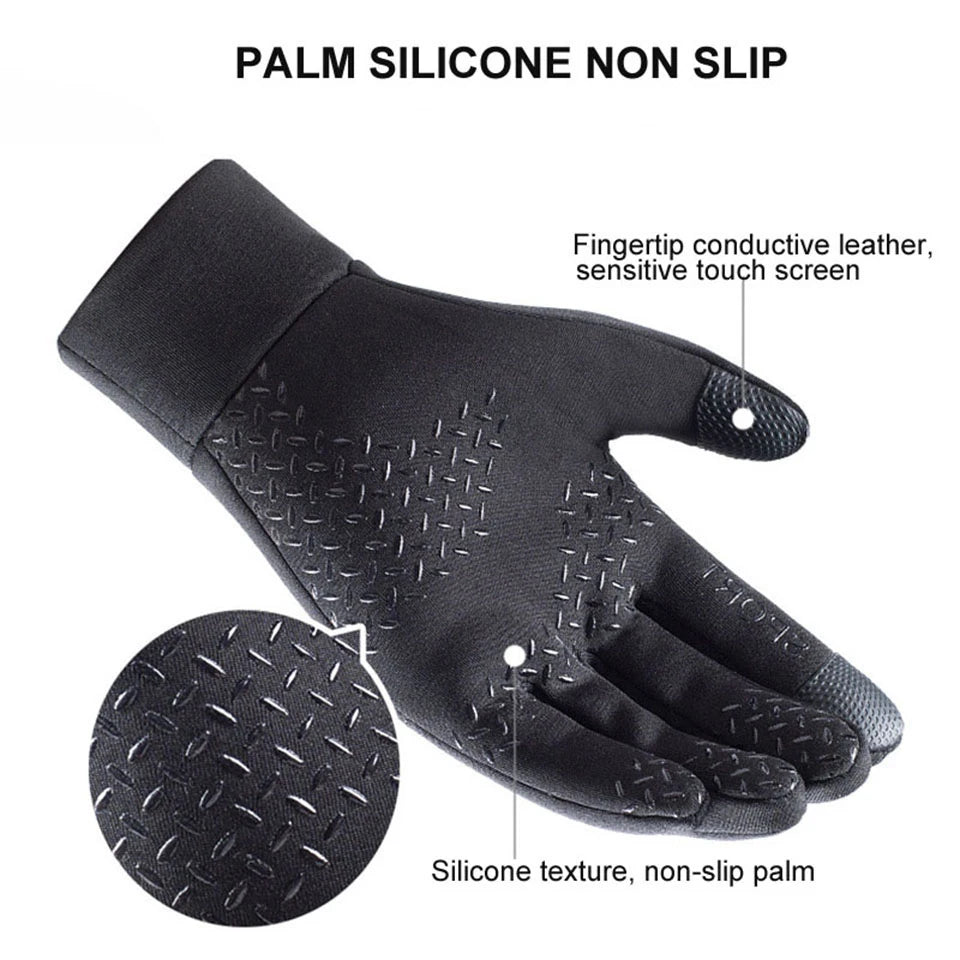 LOOGDEEL Skiing Gloves Waterproof Windproof Winter Cycling Running Ski Warmth Sports Gloves Touch Screen Full Fingers Non-Slip