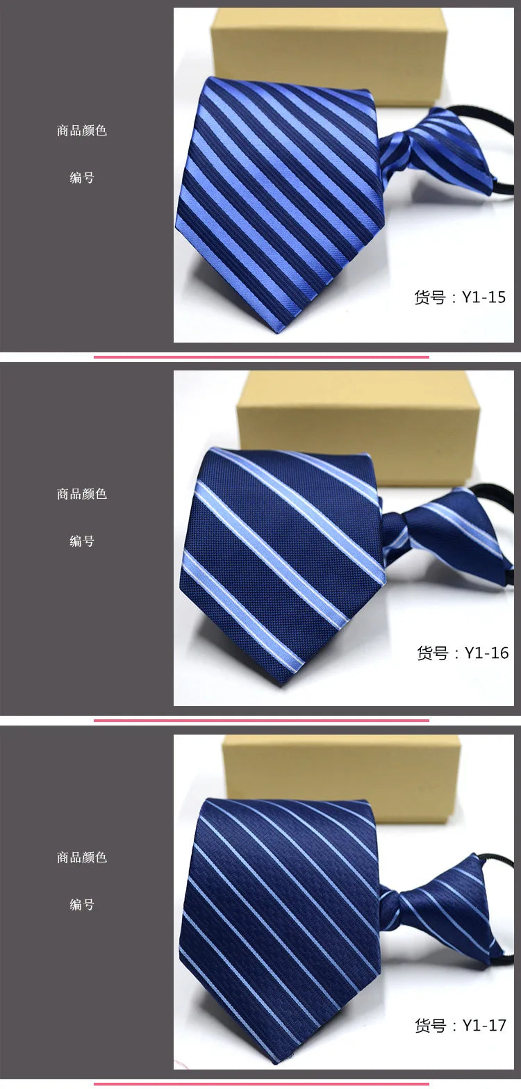 Mens Ties Casual Zipper Neck Ties Professional Formal Shirt Convenient Lazy Zip Tie Striped Business Arrow Ties