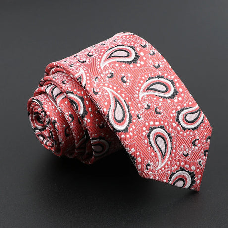 26 Styles Men's Jacquard Novelty Ties Skinny Floral Paisley Striped  Necktie Business Narrow Suit Shirt Daily Wear Accessories