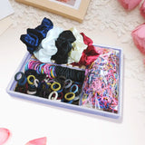 2155Pcs Girls Colorful Hair Bands Set Nylon Elastic Rubber Band Satin Scrunchies Children Ponytail Holder Kids Hair Accessories