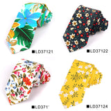 New Floral Tie For Men Women Skinny Cotton Neck Tie For Wedding Casual Mens Neckties Classic Suits Flower Print Neck Ties Cravat