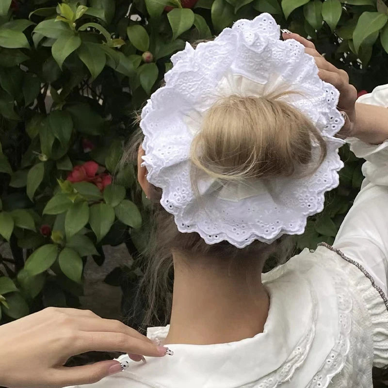 Oversized Lace Hair Scrunchie Elastic Ponytail Holder Elastic Hair Accessories